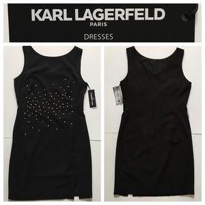 KL size 8 Beaded Sleeveless Sheath Dress